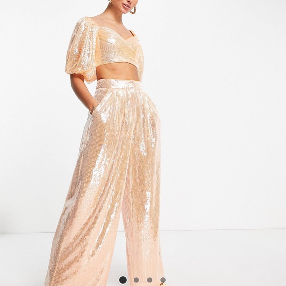 ASOS Edition Sequin wide leg pants - Picture 4 of 4